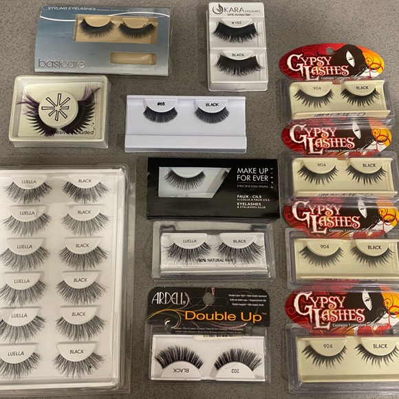 Huge LASH BUNDLE eyelashes Ardell Kara Gypsy Make Up For Ever MUFE New! 17 pairs - Picture 1 of 1